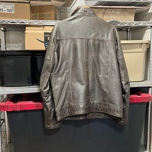 Brown leather jacket